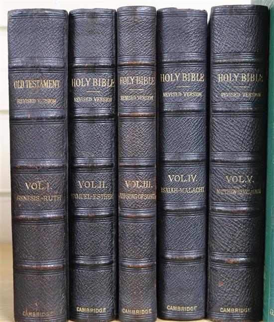 The Holy Bible - The Bible in English, 5 vols, black calf, Cambridge 1881-85